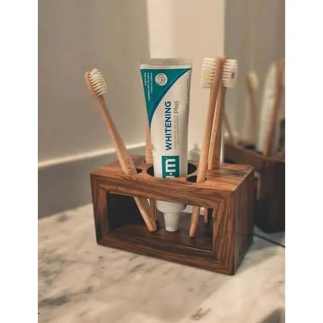 Base Para Cepillos De Dientes Y Pasta De Dientes De Madera