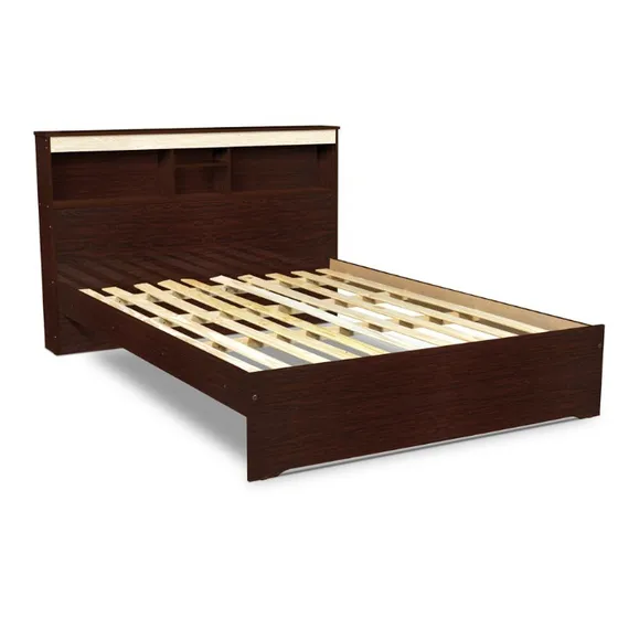 Cama tradicional/temática Ricchezze Ecopack 2 plazas color tabaco maple fabricada en madera