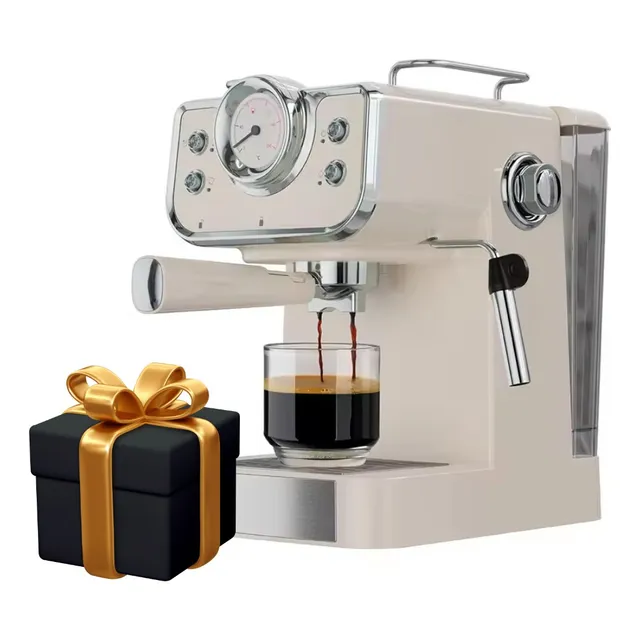 Maquina Para Cafe Expreso Capuchino 20bar Renahouse + Color Hueso 110V