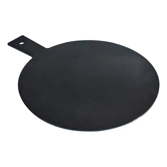 Plato Piedra Pizarra Pizza 42x32 Cm Wayu Color Negro