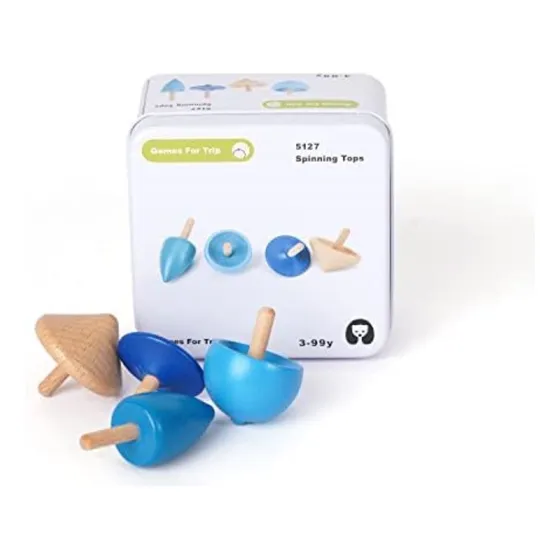 Juego Trompos De Viaje En Madera