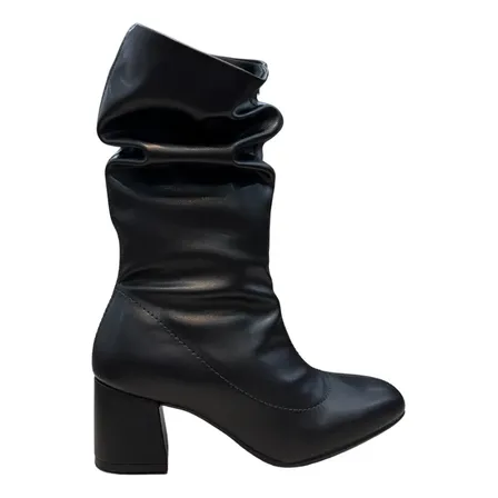 Bota Beira Rio Feminina 9076.112 Cano Médio Salto Bloco 7cm Preto 36