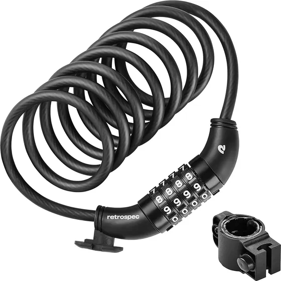 Combo De Candado De Combinación De Bicicleta Con Cable Grizz