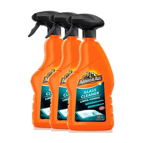 Kit Com 3 Limpa Vidros Glass Cleaner 500ml