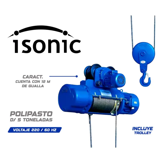Polipasto Guinche Malacate Eléctrico De 5 Tonelada Isonic