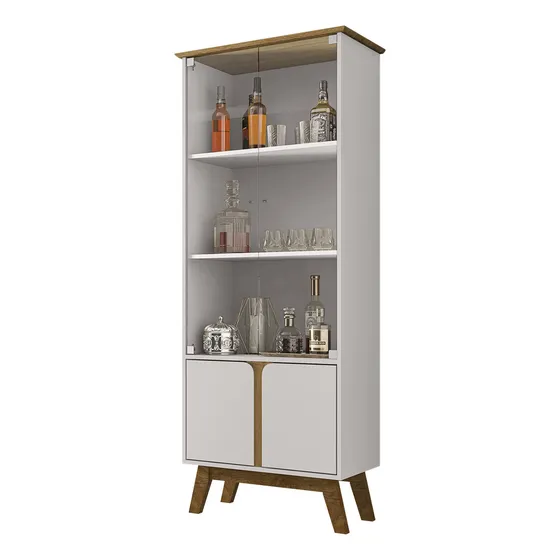 Vitrina Cristalera Madri Blanco Invierno Canela