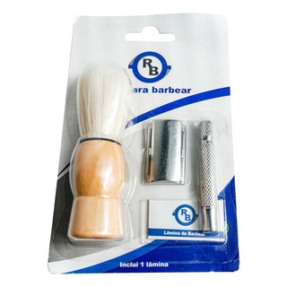 Aparelho Barbear Tipo Borboleta C/ Pincel Lâmina Rb Completo Aparelho Barbear Tipo Borboleta C/ Pincel Lâmina Rb Completo