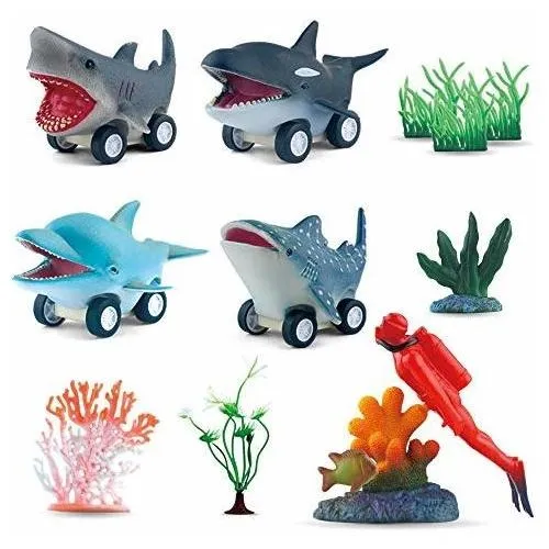 Dinobros Animal Marino Tirar De Nuevo Juguete Coches Gccpn