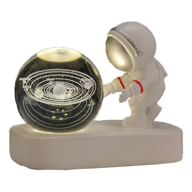 Luz De Noche 3d Recargable/bola De Cristal Regalo Adornos