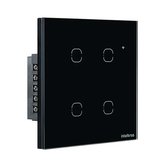 Interruptor Inteligente Touch WI-FI 4 Teclas EIW 1004 Preto Intelbras