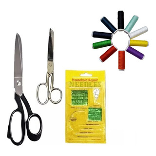 Kit Merceria 2 Tijeras Modista Costura Aguja Cm Enheb Hilos Kit Merceria 2 Tijeras Modista Costura Aguja Cm Enheb Hilos