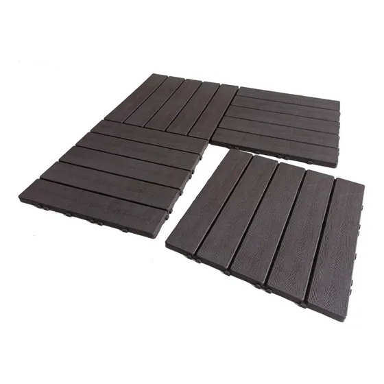 Kit 36 Decks Madeira Plástico Encaixe Modular Piscina Sacada