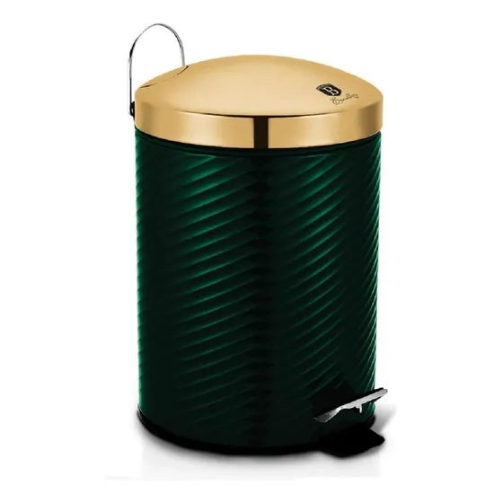 Lixeira Moderna De Inox Com Pedeal + Apoiador 7l Emerald