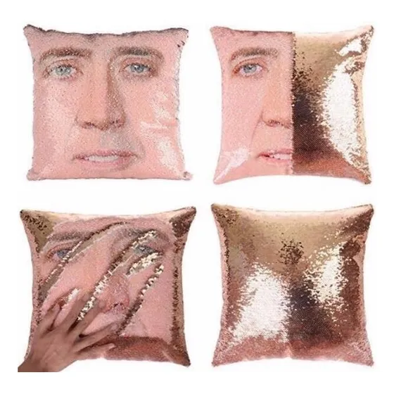 H Capa De Almofada Mágica Nicolas Cage Com Lantejoulas Super