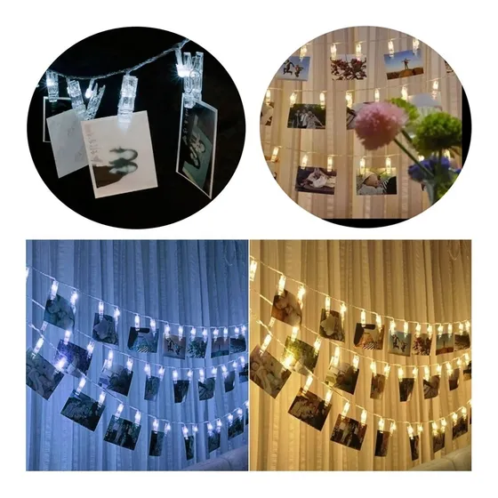 Guirnalda Luces Led 28mini Broches 5 Mts A Pilas Navidad