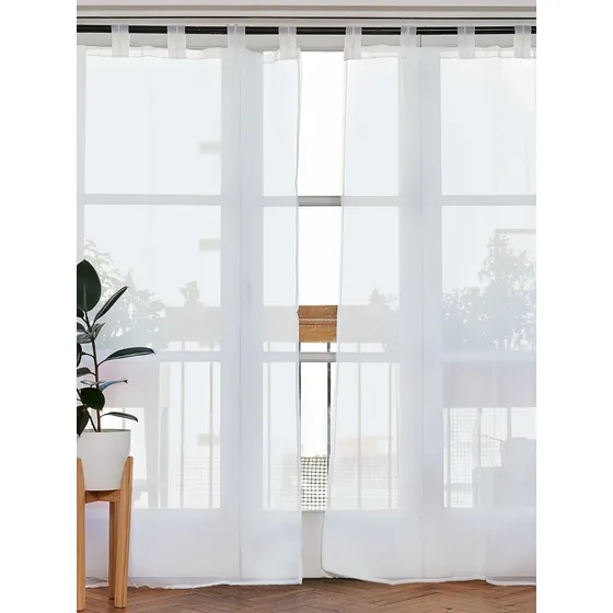 Cortina Voile Dos Paños De 1.40 X 2.10 C/u Lista P/colgar