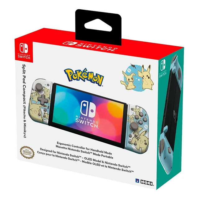 Mando Hori Split Pad Compact Para Switch Pikachu & Mimikyu