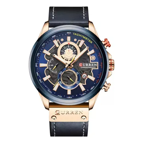 Reloj Curren Casual 8380-5 Azulcorrea De Cuero