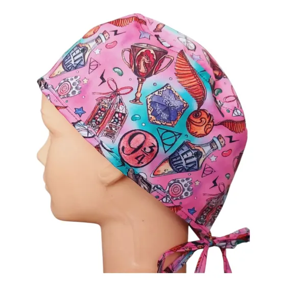 Gorro Quirúrgico De Tela, Más De 50 Estampados Rosa Harry Potter Unitalla