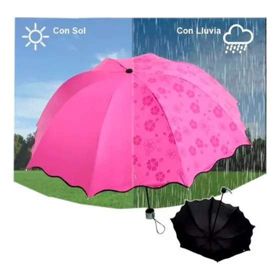 Paraguas Sombrilla  Diseño  Flores Y Gotas