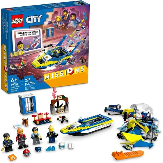Lego City Missions 60355 Detective Policía De Agua 278 Pzs