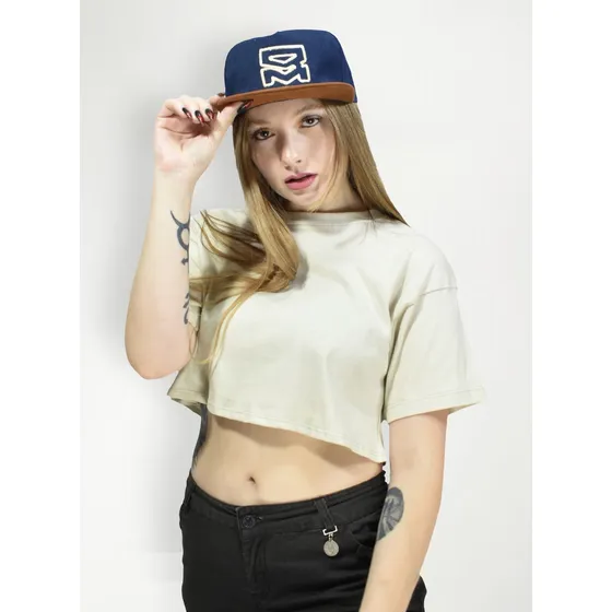 Remera Manga Corta Mujer Crop Top Oversize Algodon 100%