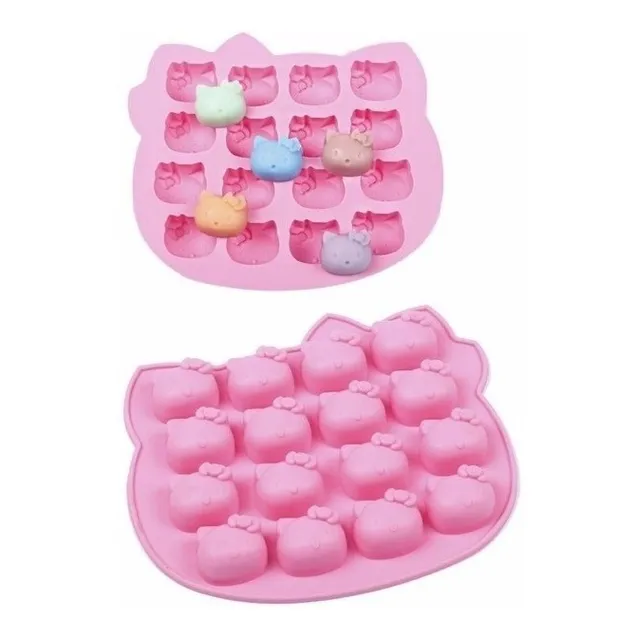 Hello Kitty Molde Silicona Chocolates, Bocaditos, Hielo,masa