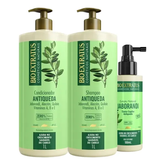 Kit Bio Extratus Jaborandi Antiqueda Shampoo/cond. 1l/tônico