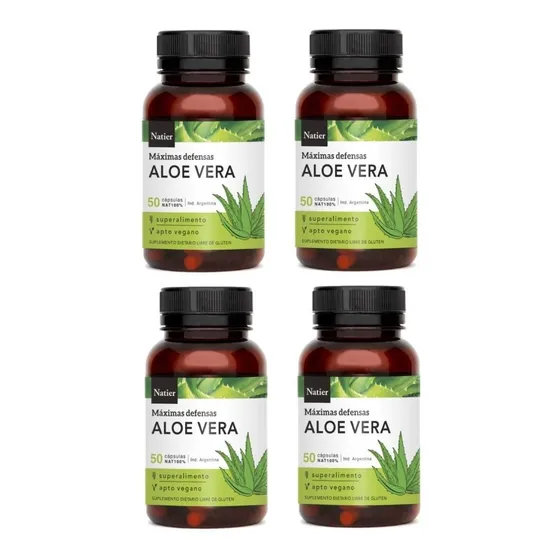 Natier Aloe Vera Pack 4 Aumenta Las Defensas  50 Caps C/u