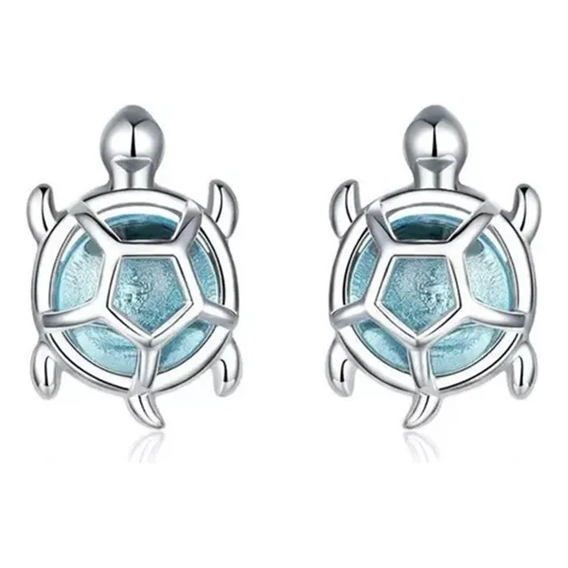 Aretes Topos Tortuga Para Mujer Fabricados En Plata 925