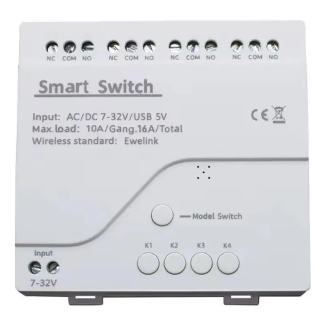 Smart Switch Wifi 4 Canales Relay Contacto Seco