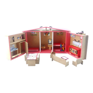 Brinquedo Madeira Casa Casinha Maleta Completa Com Moveis Brinquedo Madeira Casa Casinha Maleta Completa Com Moveis