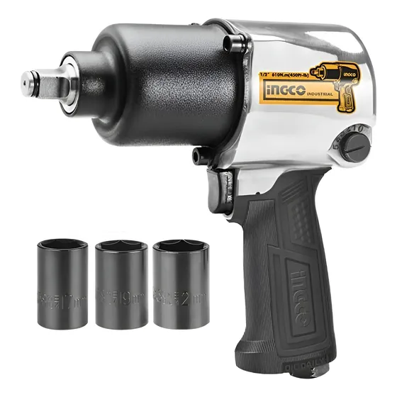 Llave De Impacto Neumática 1/2'' Ingco Con Accesorios Oferta