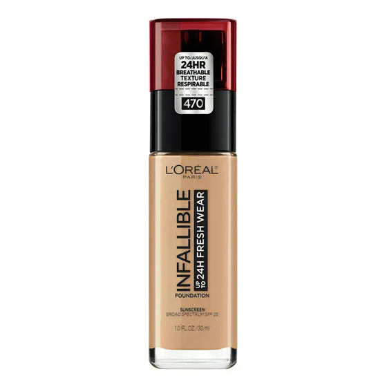 Base Fluida Infallible L´Oréal Paris Tono 470 - Radiant Honey