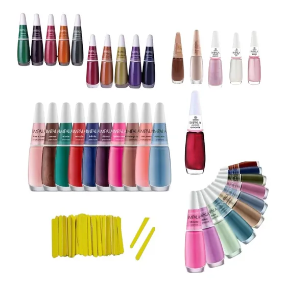 Kit Esmaltes Impala Unha Profissional Atacado Manicure Caixa