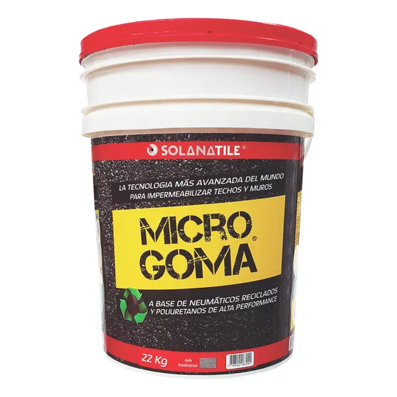 MicroGoma Membrana Impermeabilizante Piso y Pared Gris Tradicional 22kg