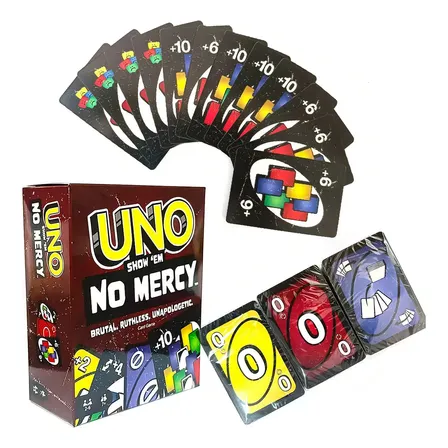 Jogo De Cartas Uno No Mercy Bordô Inglês Portugês Espanhol