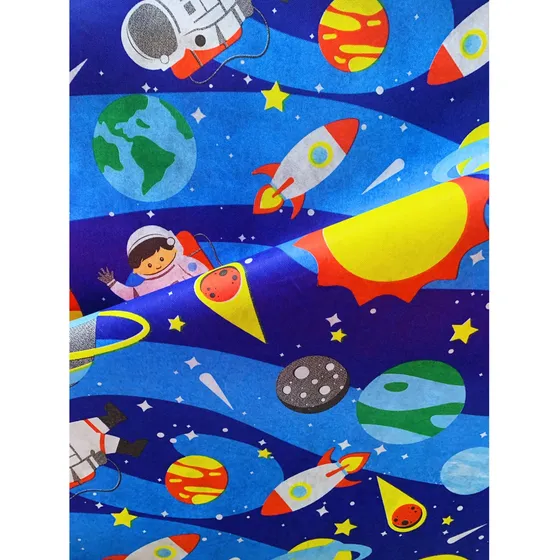 Tnt Estampado Decoração Espacial Astronauta 2m X 1,40m