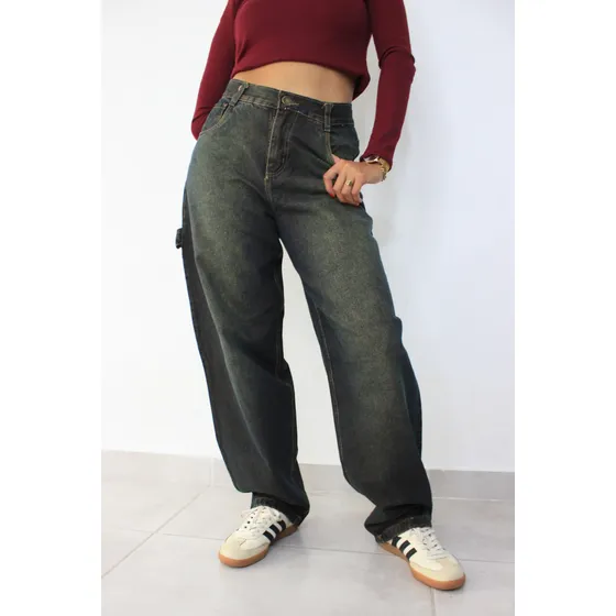 Jean Baggy Oxido Mujer Rigido Ktl Denim