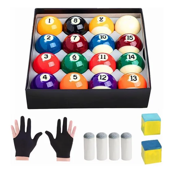 Set Juego 16 Bolas Billar Pool Profesional 52 Mm + Guante