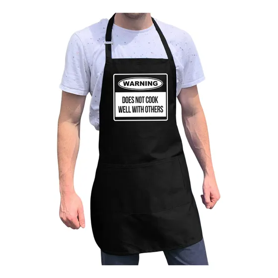 Advertencia No Cocina Bien Otro Delantal Negro -