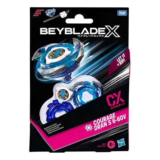 Beyblade X Courage Dran S 6-60v Cx + Lanzador - Takara Tomy Color Azul