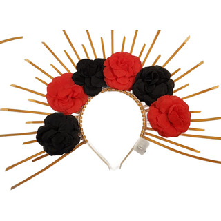 Corona Con Flores Catrina Día De Muertos 1 Pz Corona Con Flores Catrina Día De Muertos 1 Pz