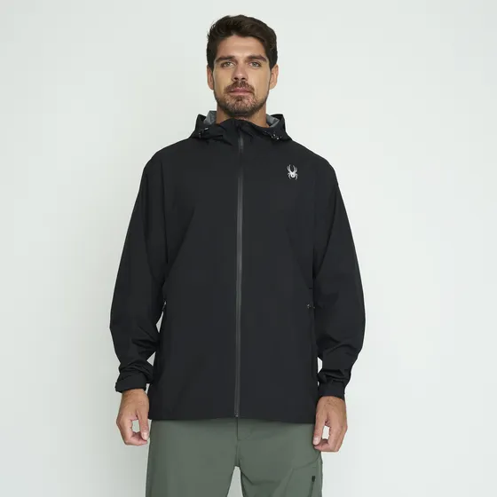 Chaqueta Spyder Hujan Ii Hombre Negro Impermeable