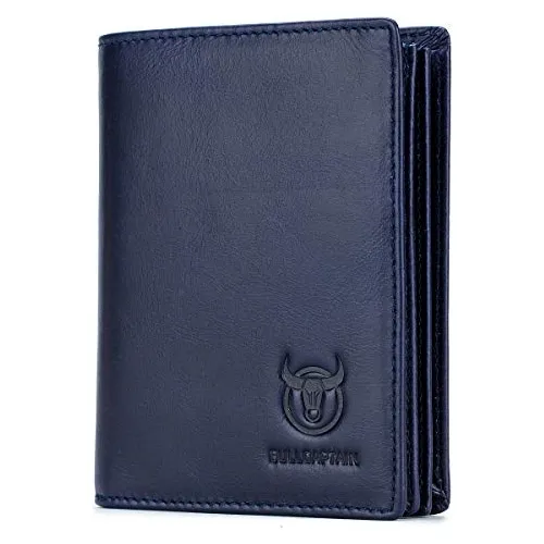 Billetera Tarjetero Plegable De Piel Auténtica