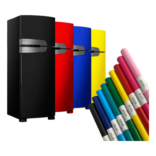 Papel Adesivo Vinílico Moveis Geladeira Várias Cores 5mx80cm