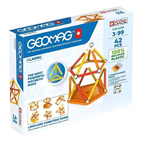 Juego Reciclado Geomag Clásico 42 Piezas