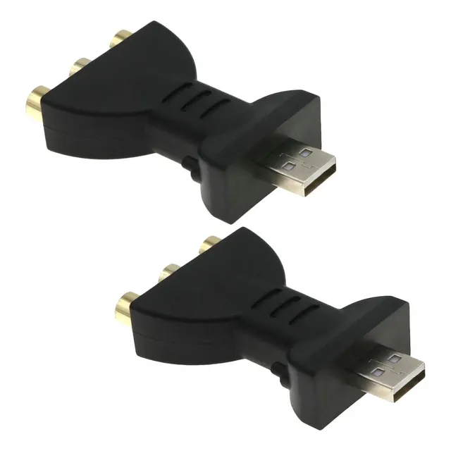 Adaptador De Audio Y Vídeo 2usb Macho A 3 Rca Hembra Av Conv