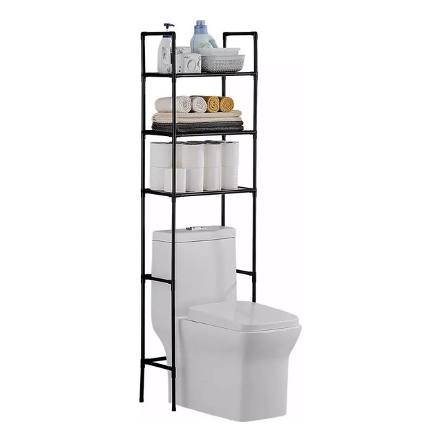 Estante Banheiro Organizadora Vaso Sanitário 3 Prateleiras Cor Preto Estante Banheiro Organizadora Vaso Sanitário 3 Prateleiras Cor Preto