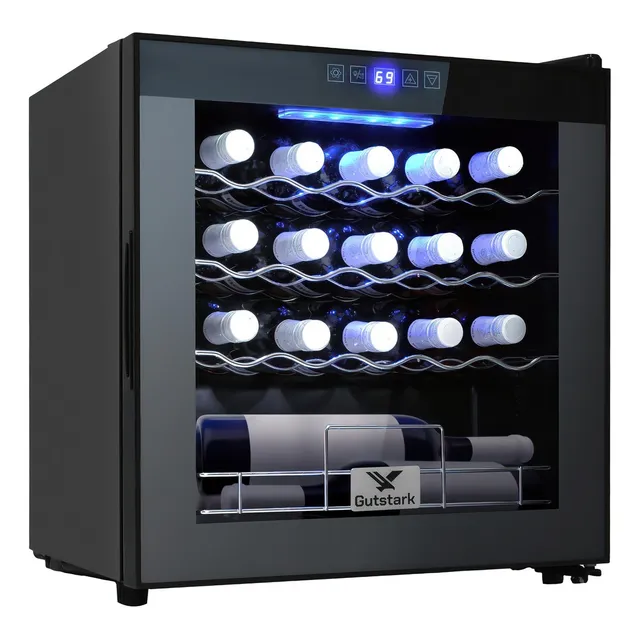 Cava Enfriador Vinos Plata 18 Botellas Frigobar Pantalla 60l